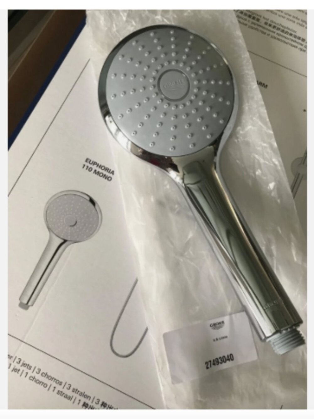 Grohe Euphoria 110 Mono Shower Handset with 1 Spray Pattern